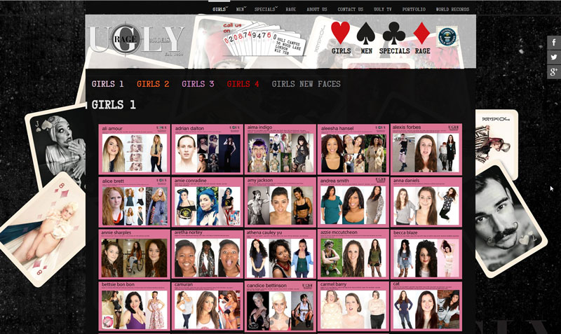 ugly models by evdesign solutions v4 card theme webpage g1